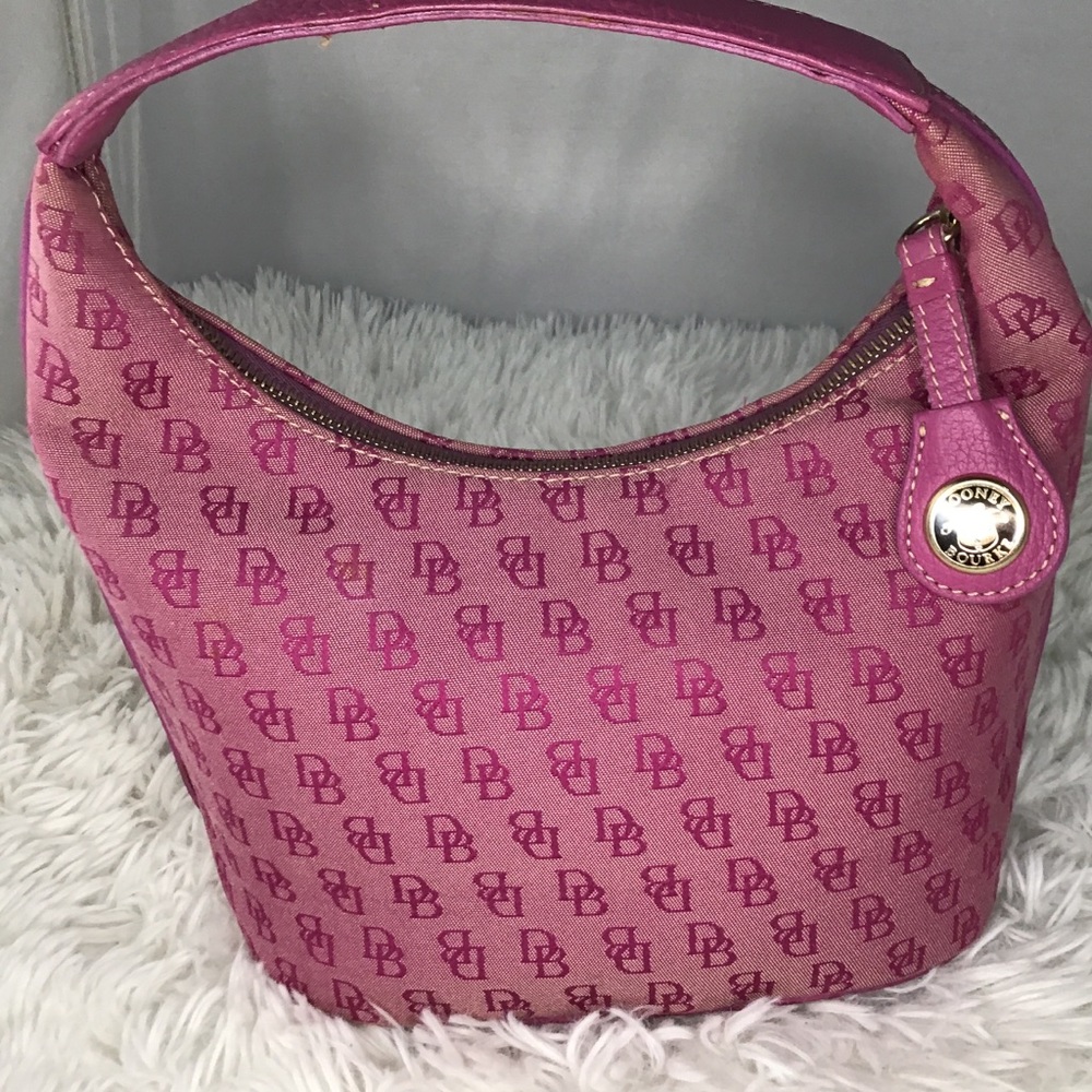 Dooney & Bourke Pink Small Hobo Tote signature